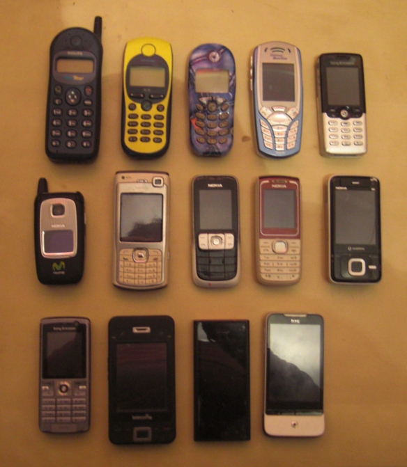 móviles ordenados por la fecha de uso, desde el primero hasta el actual